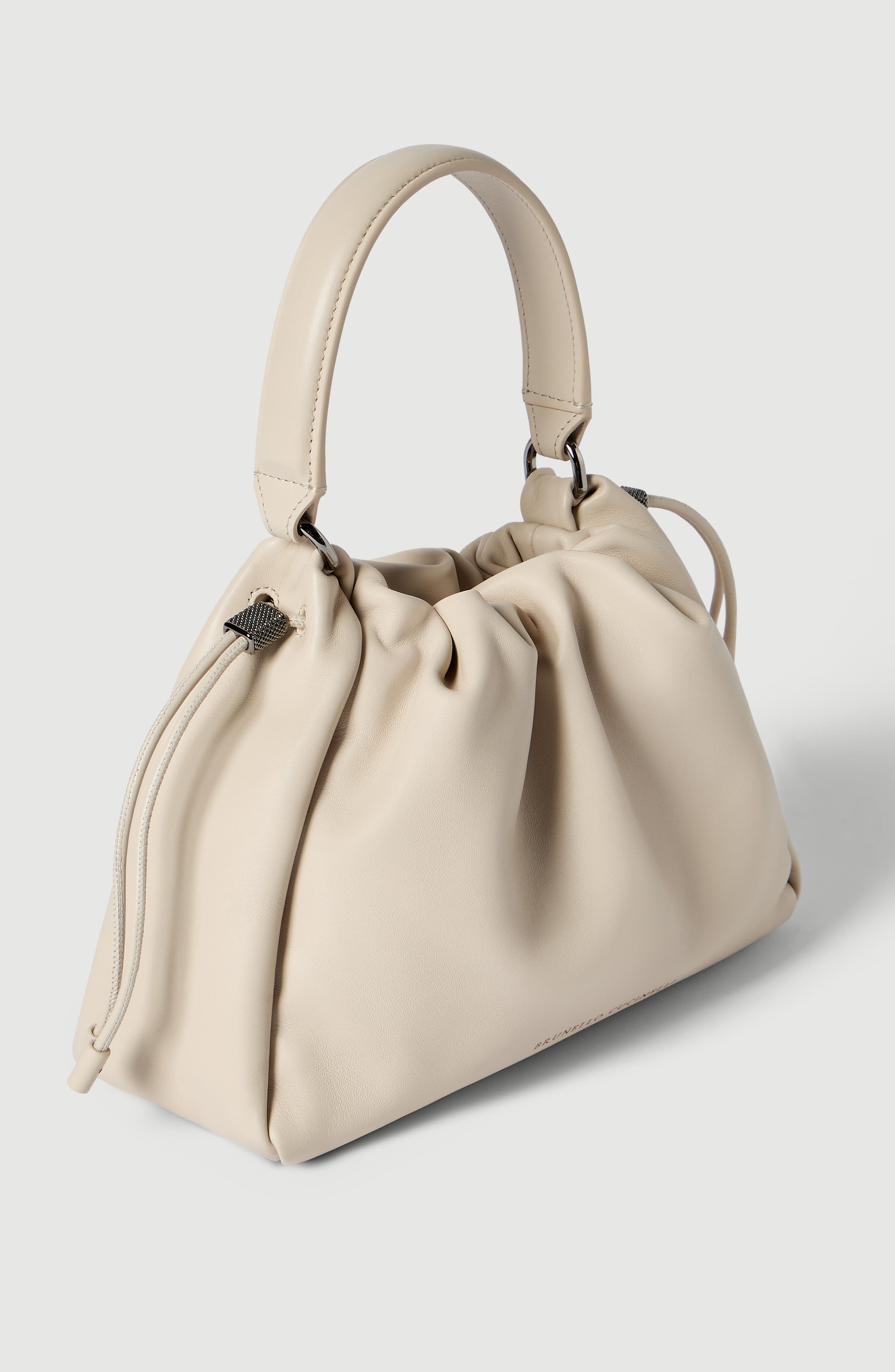 Small Soft Leather Mellow Bucket bag, Alternate, color, Ivory
