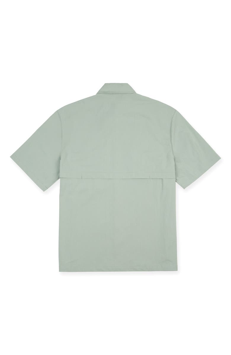 PAPER PLANES Utility Short Sleeve Button-Up Shirt, Alternate, color, Sage