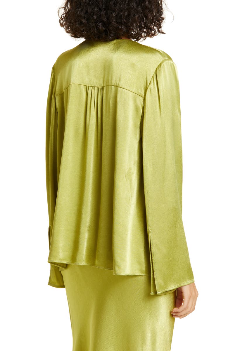 JASON WU Tie Front Satin Blouse, Alternate, color, Green Tea