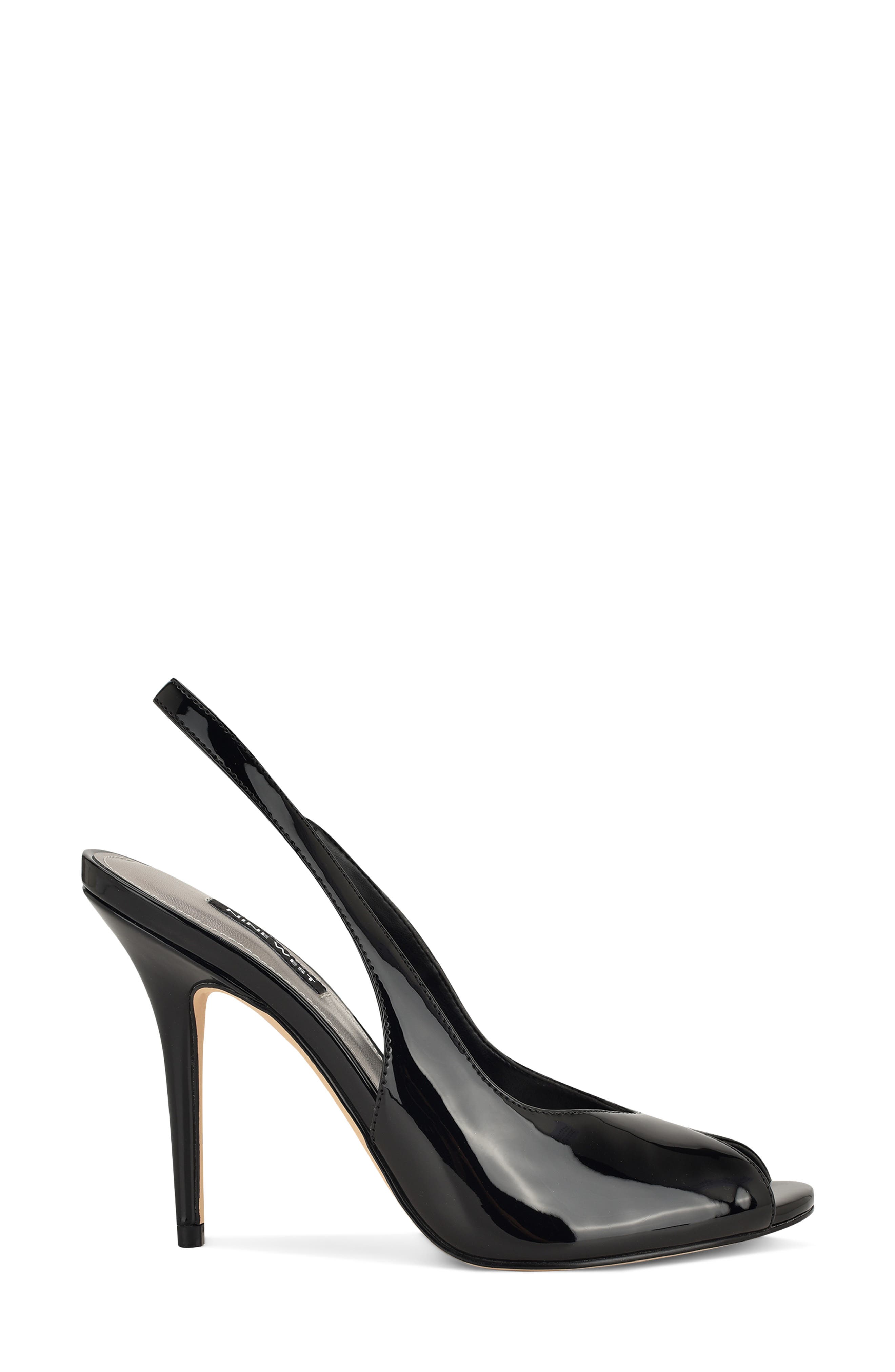 Nine West Pretta Slingback Peep Toe Pump, Alternate, color, Black