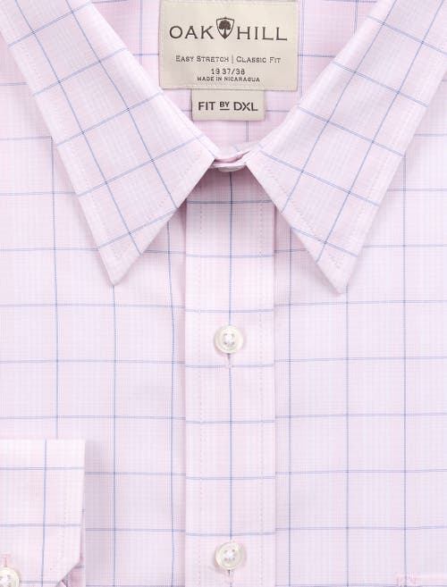 Oak Hill By Dxl Big & Tall Plaid Dress Shirt In Pink
