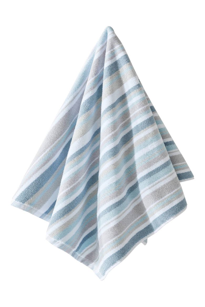 Ocean Bay Stripe Print Towel Set, Main, color, TRANQUIL BLUE SEAGULL GREY