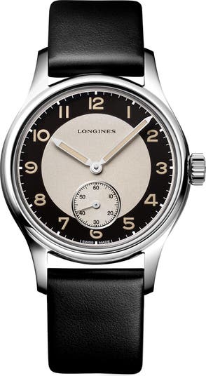 Heritage Classic Automatic Leather Strap Watch, 38.5mm