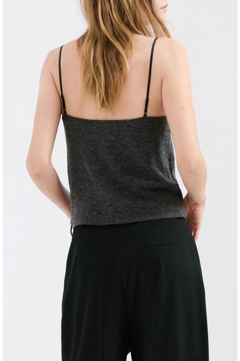 Lace Trim Camisole, Alternate, color, DARK HEATHER GREY