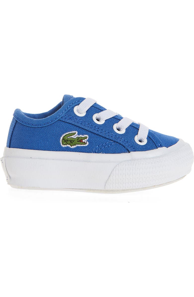 Lacoste Kids' Backcourt Sneaker, Alternate, color, Blue/ White