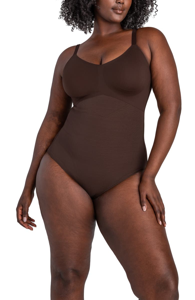 Honeylove Cami Bodysuit, Alternate, color, Espresso