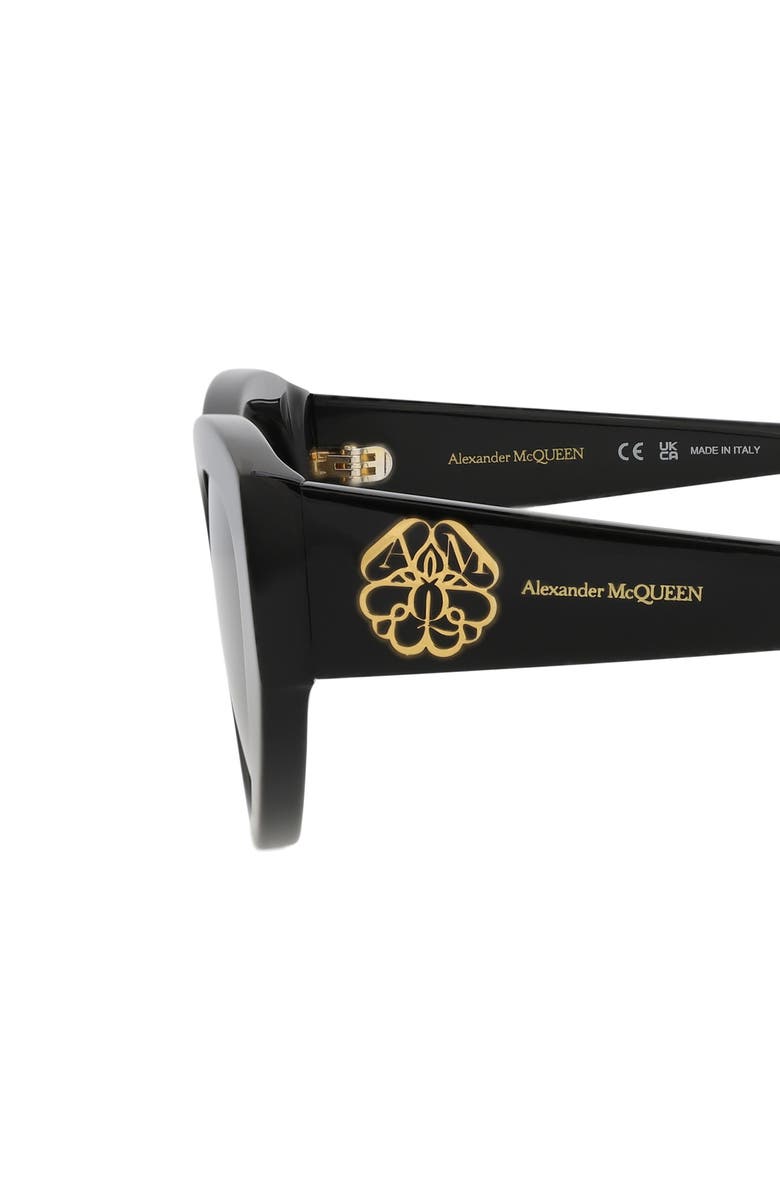 McQueen 54mm Modified Cat Eye Sunglasses, Alternate, color, Black Black Grey