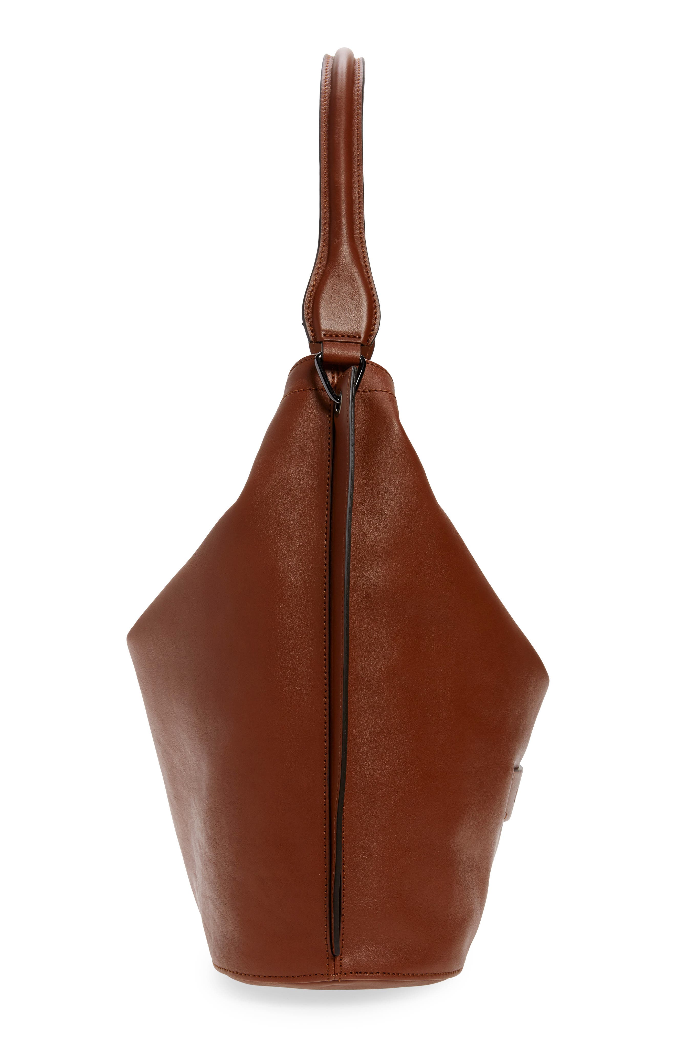 Longchamp 3D Leather Hobo, Alternate, color, Cognac