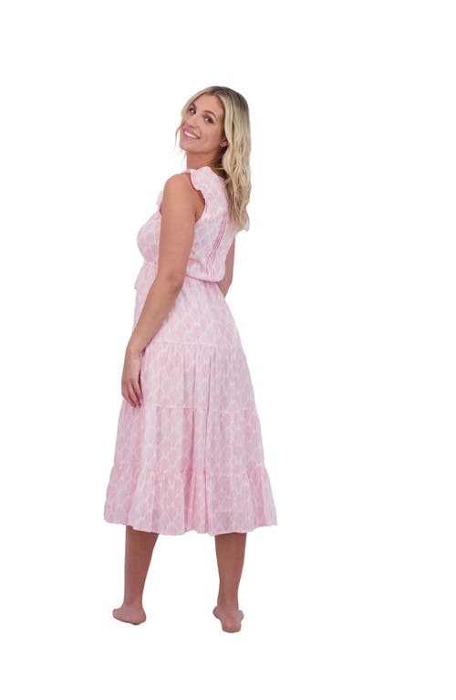 Mer St. Barth Maxi Dress Pink Feather In Pink