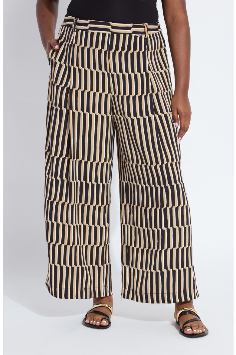 Santana Pleated Trousers, Main, color, BREEZY STRIPE