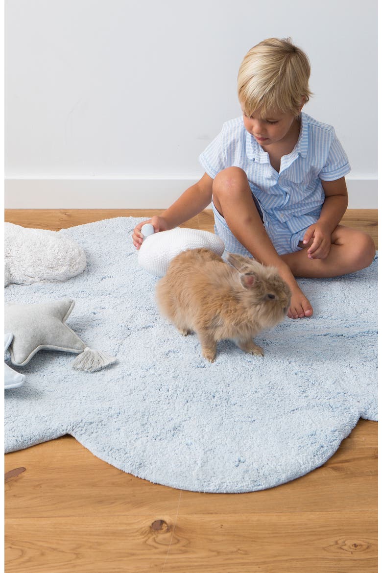 Puffy Dream Cloud Washable Cotton Blend Rug, Alternate, color, BLUE