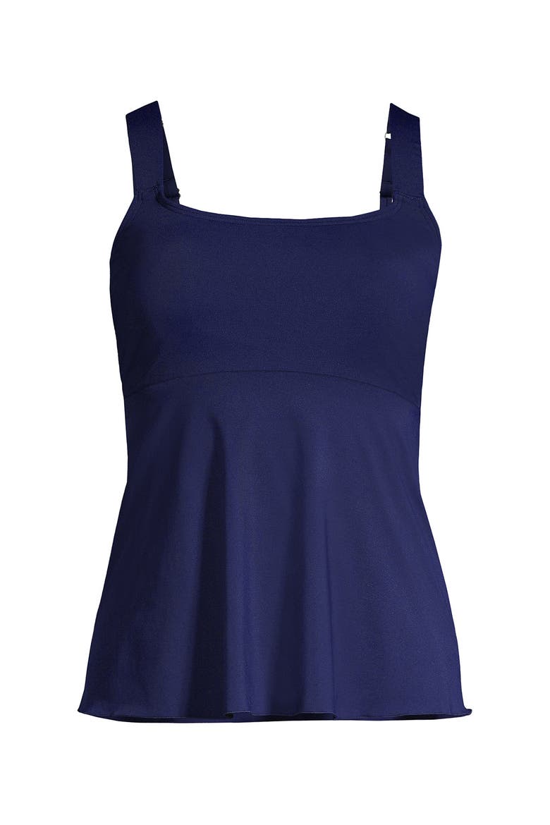 Adjustable Scoop Neck Flutter Tankini Top, Alternate, color, Deep Sea Navy