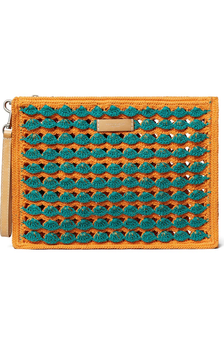 Tory Burch Ella Hand Crochet Wristlet, Main, color,