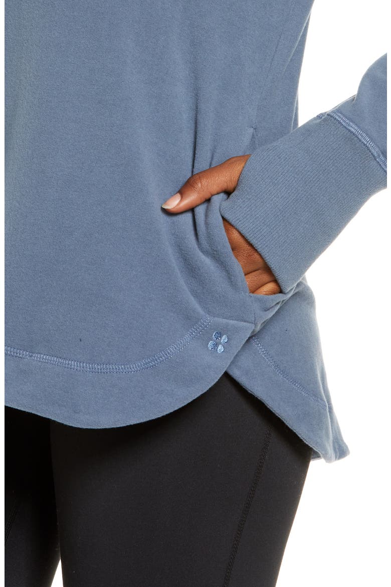 Escape Fleece Hoodie, Alternate, color, STEEL BLUE