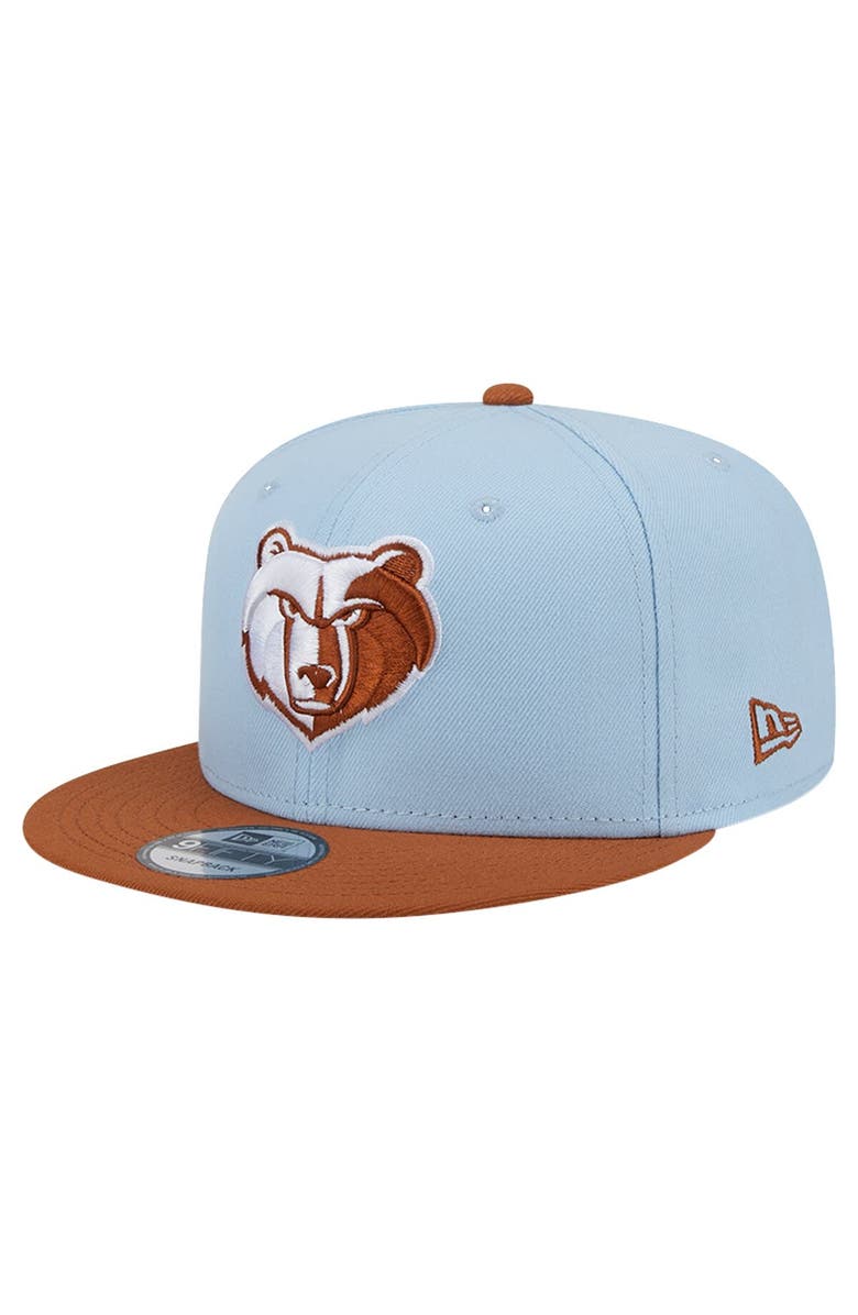 New Era Men's New Era Light Blue/Brown Memphis Grizzlies 2-Tone Color Pack 9FIFTY Snapback Hat, Main, color, 
