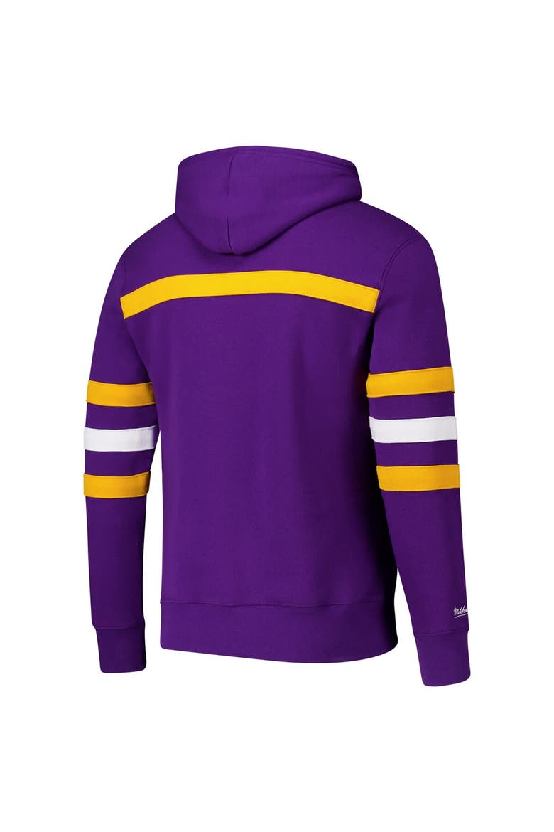 Men's  Purple Minnesota Vikings Vintage Logo Head Coach Fleece Pullover Hoodie, Alternate, color, Purple