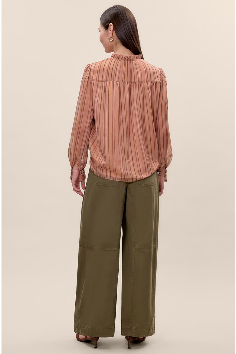 Celeste Stripe Blouse, Alternate, color, Persimmon Stripe Multi