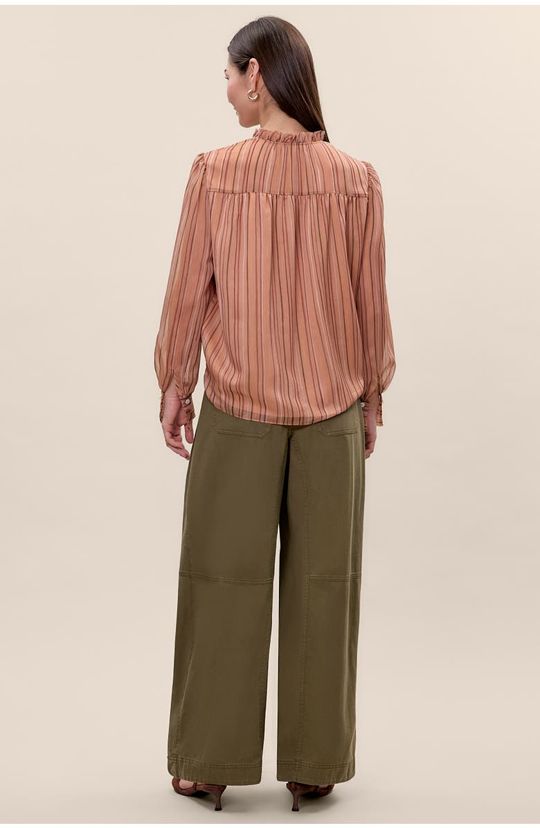 Rebecca Taylor Celeste Stripe Blouse, Alternate, color, Persimmon Stripe Multi