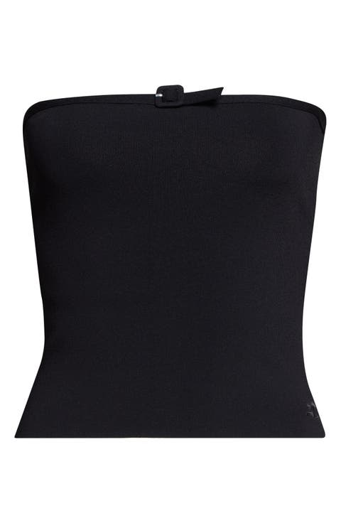 Buckle Detail Bustier Knit Top