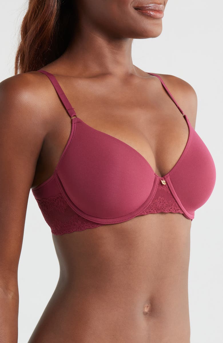 Natori Bliss Perfection Comfort T-Shirt Bra, Alternate, color, Dark Cherry