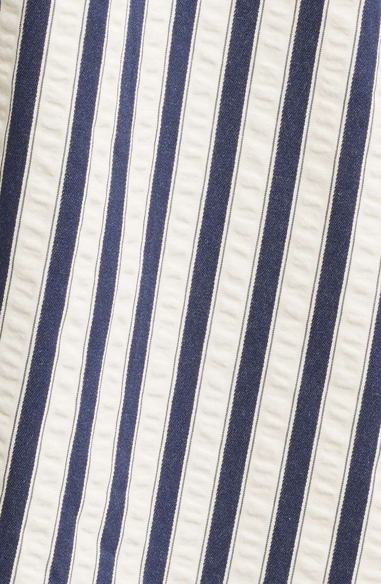 Sam Edelman Stripe Belted Seersucker Midi Shirtdress, Alternate, color, Navy/ White