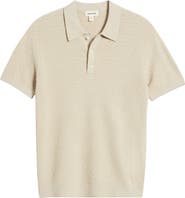 Open Edit Texture Polo Sweater