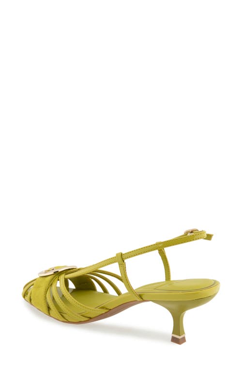 Kenneth Cole Glenda Slingback Sandal In Chartreuse Patent