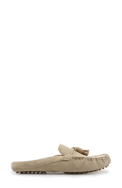 National Comfort Tal Tassel Mule In Natural Suede