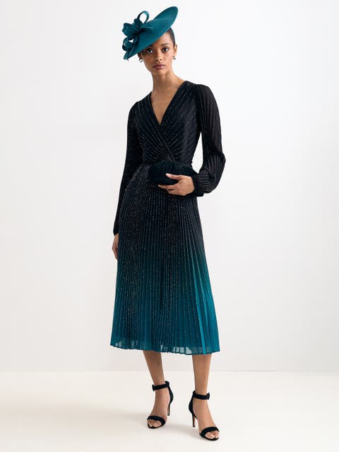 Simara Petite Metallic Ombre Dress