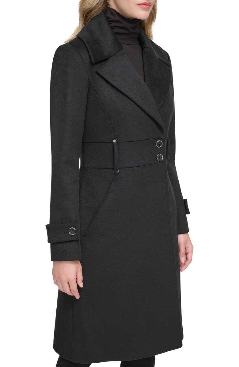 Kenneth Cole New York Notch Lapel Felted Coat, Alternate, color, Black