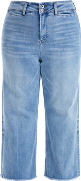 Bayeas High Waist Raw Hem Wide Leg Jeans