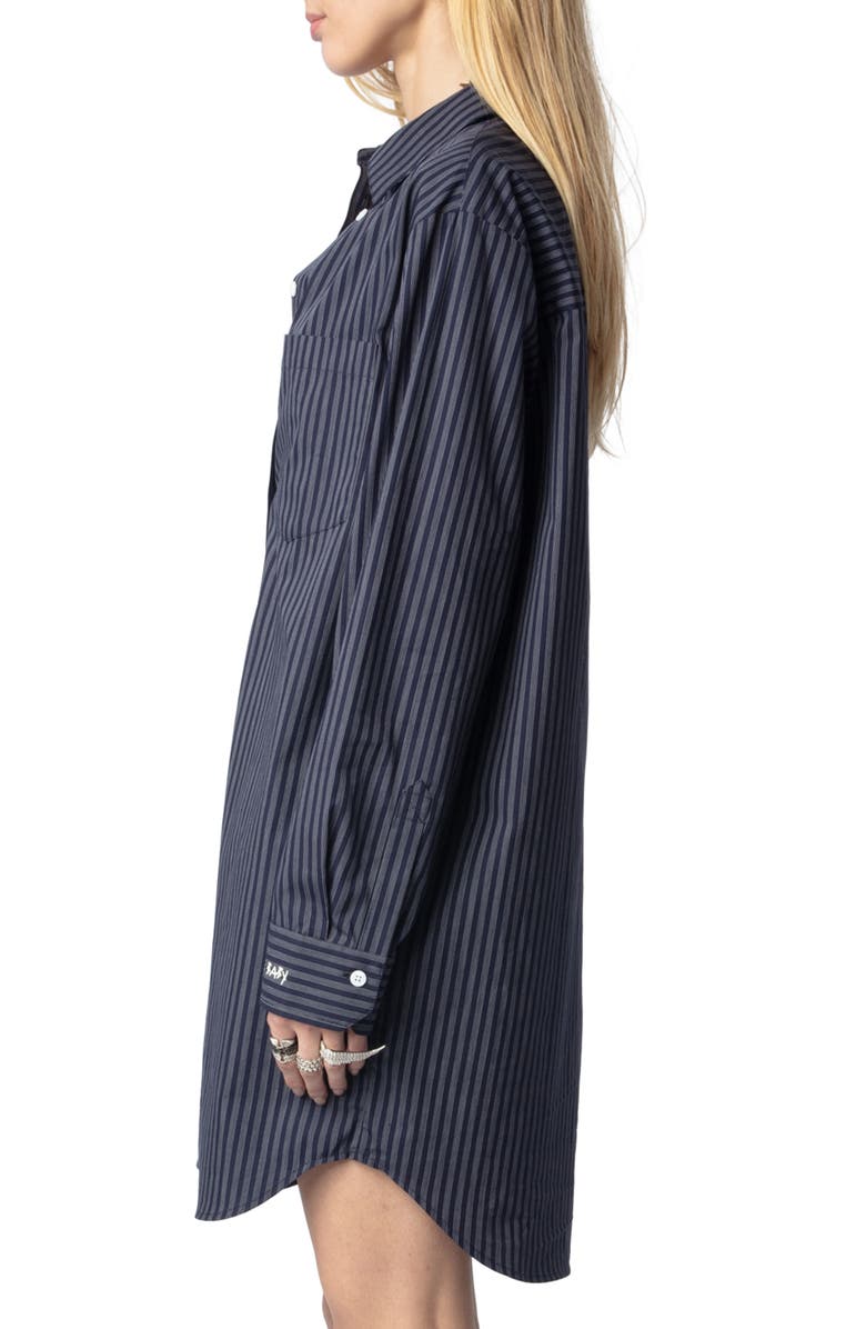 Zadig & Voltaire Rorning Pop Stripe Shirtdress, Alternate, color,