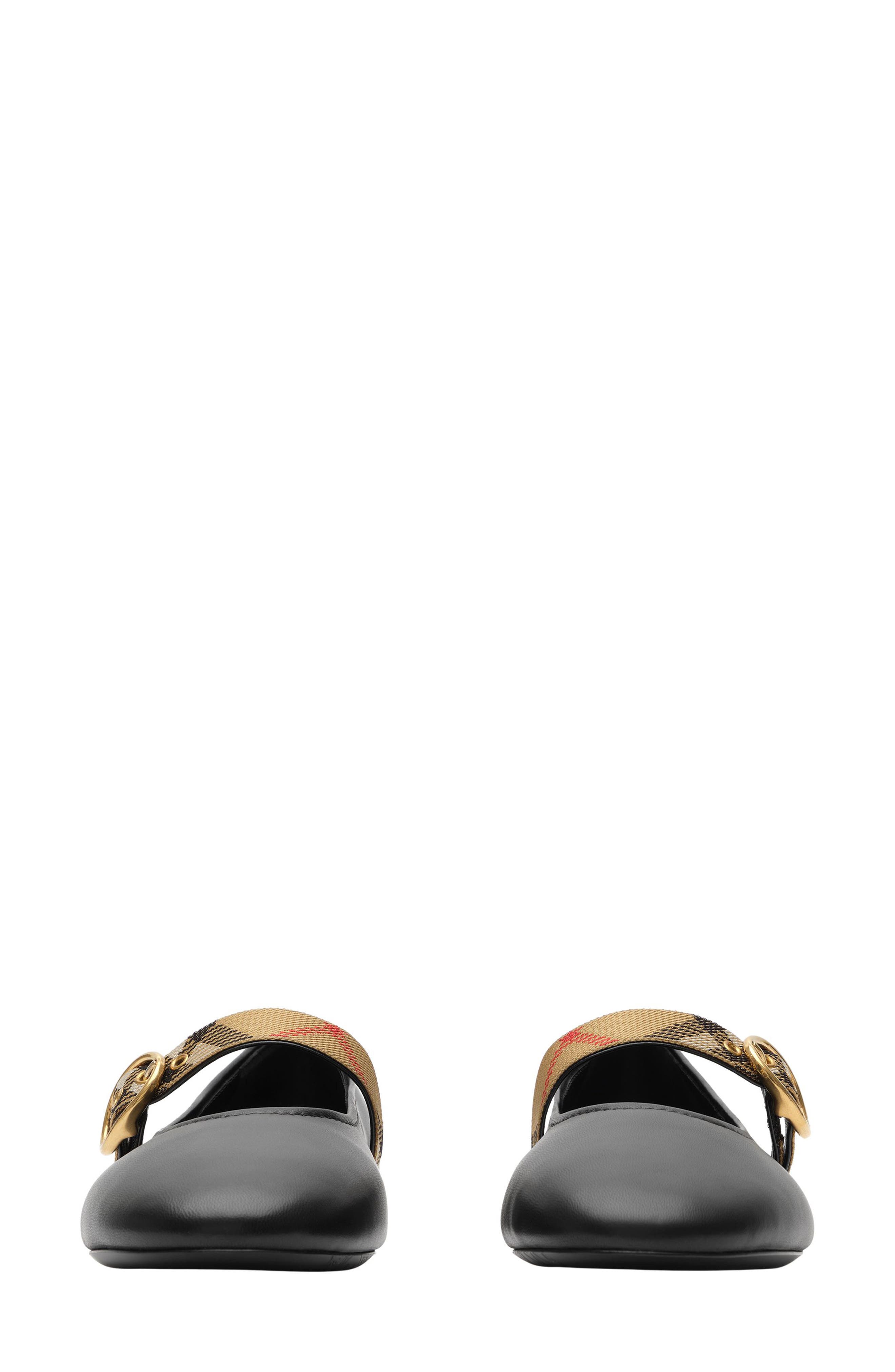 Burberry Robin Mary Jane Ballerina Flat, Alternate, color, Black