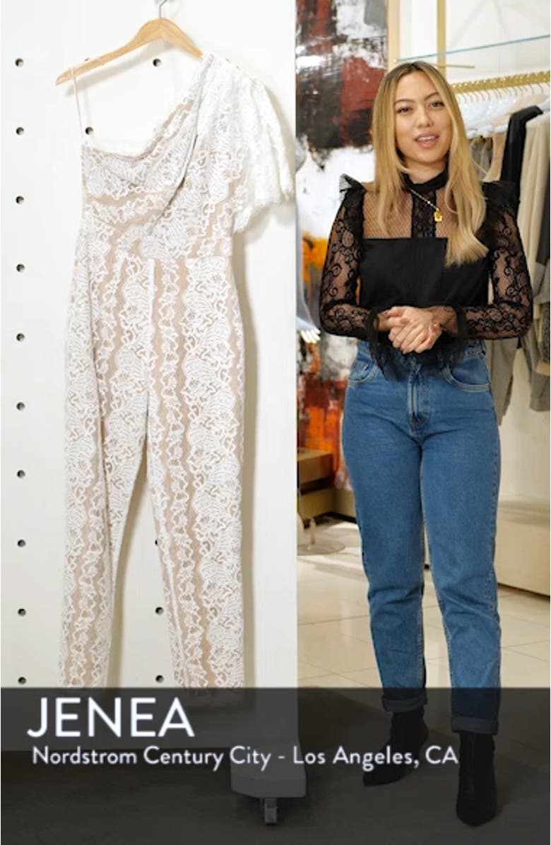 One-Shoulder Lace Jumpsuit, sales video thumbnail
