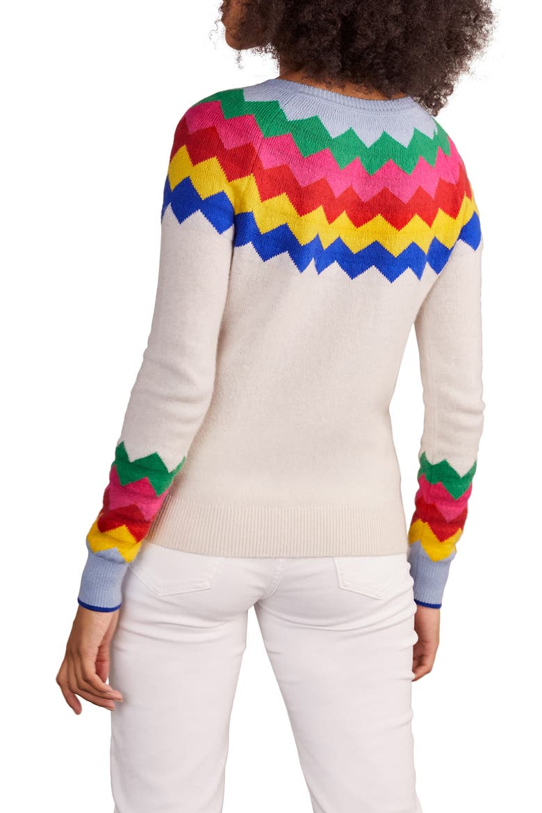 Rothesay Fair Isle Cardigan, Main, color, ECRU RAINBOW CHEVRON