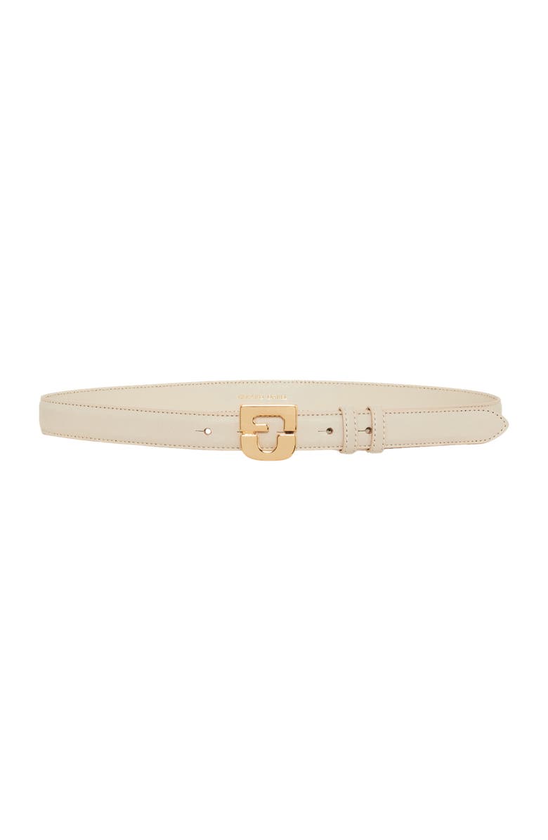 GERARD DAREL Le Lauren Slim Leather Belt, Main, color, Ecru