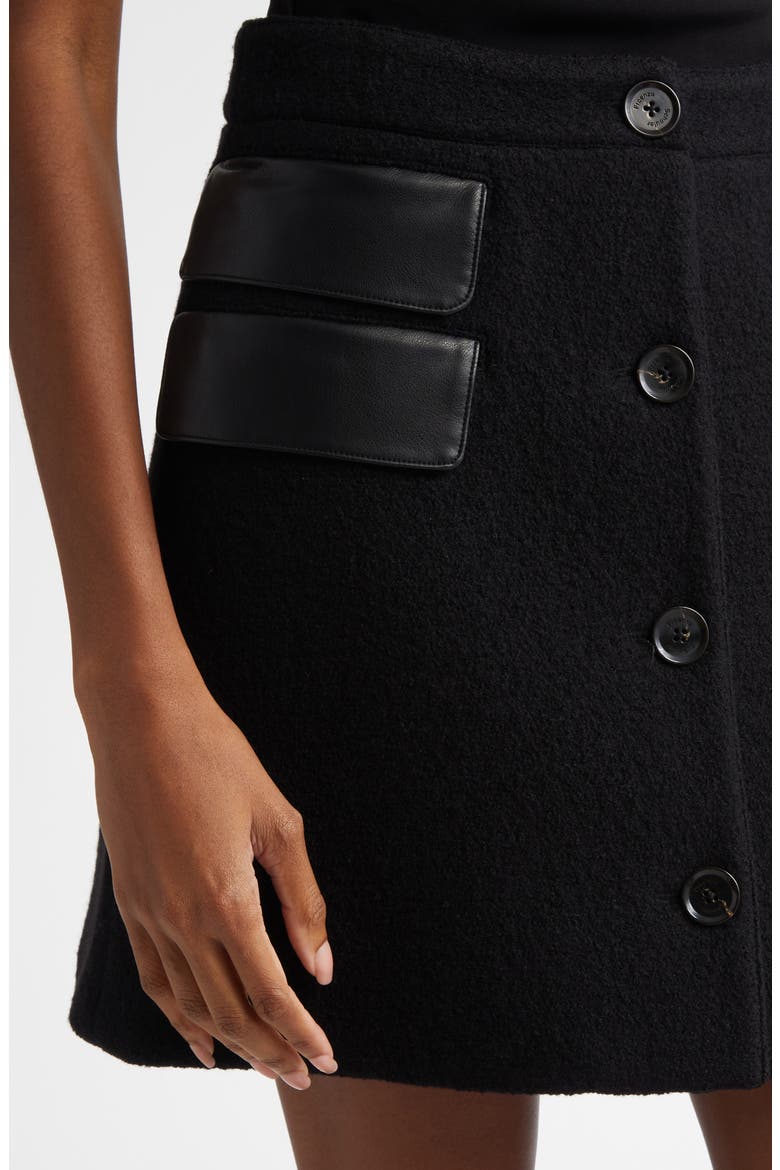 Mei Boiled Wool Jersey A-Line Skirt, Alternate, color, BLACK