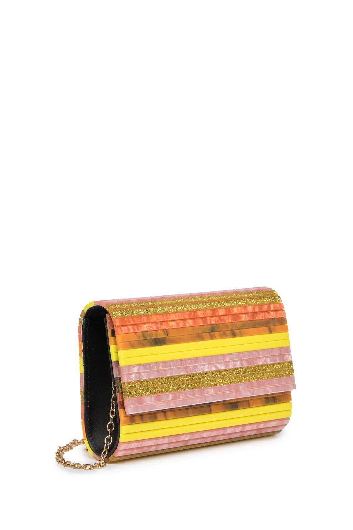 Stripe Envelope Clutch, Alternate, color, ORANGE