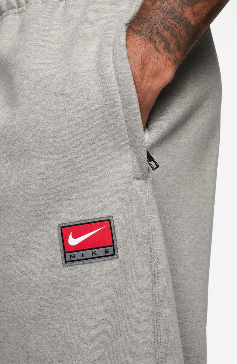 Nike Solo Fleece Pants, Alternate, color, Dark Grey Heather/ White