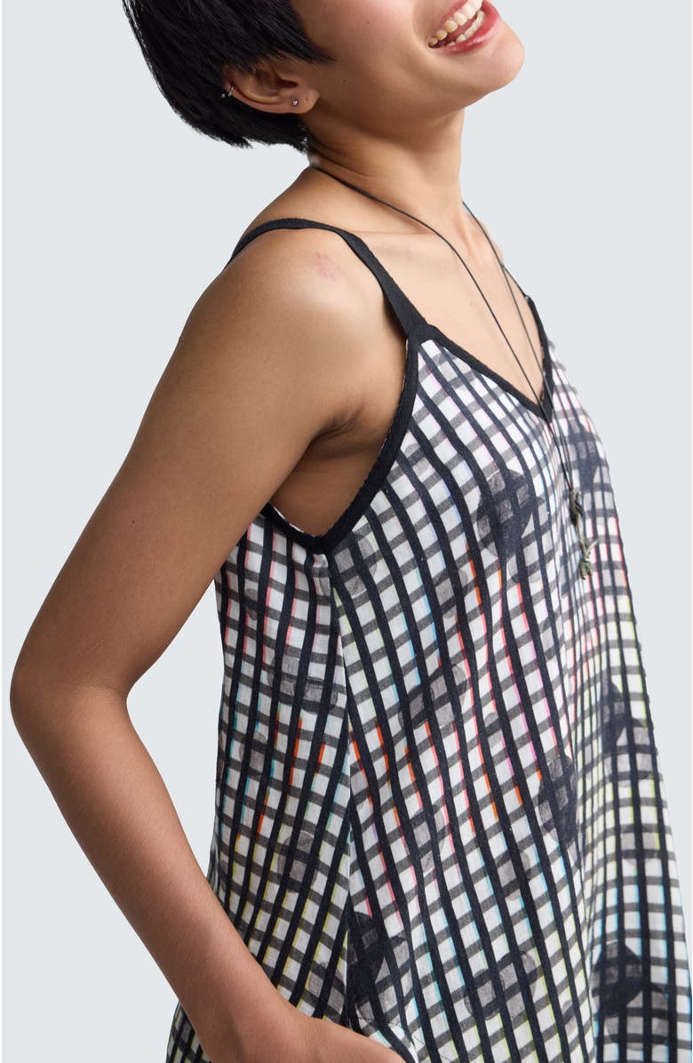 LUUKAA Nerida Neon Print Linen Maxi Dress, Alternate, color, Neon Black