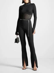 Manière De Voir Fit and Flare Leggings with Chain