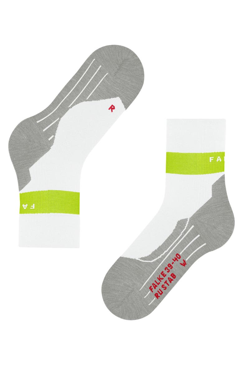 RU Compression Stabilizing Running Socks, Alternate, color, White
