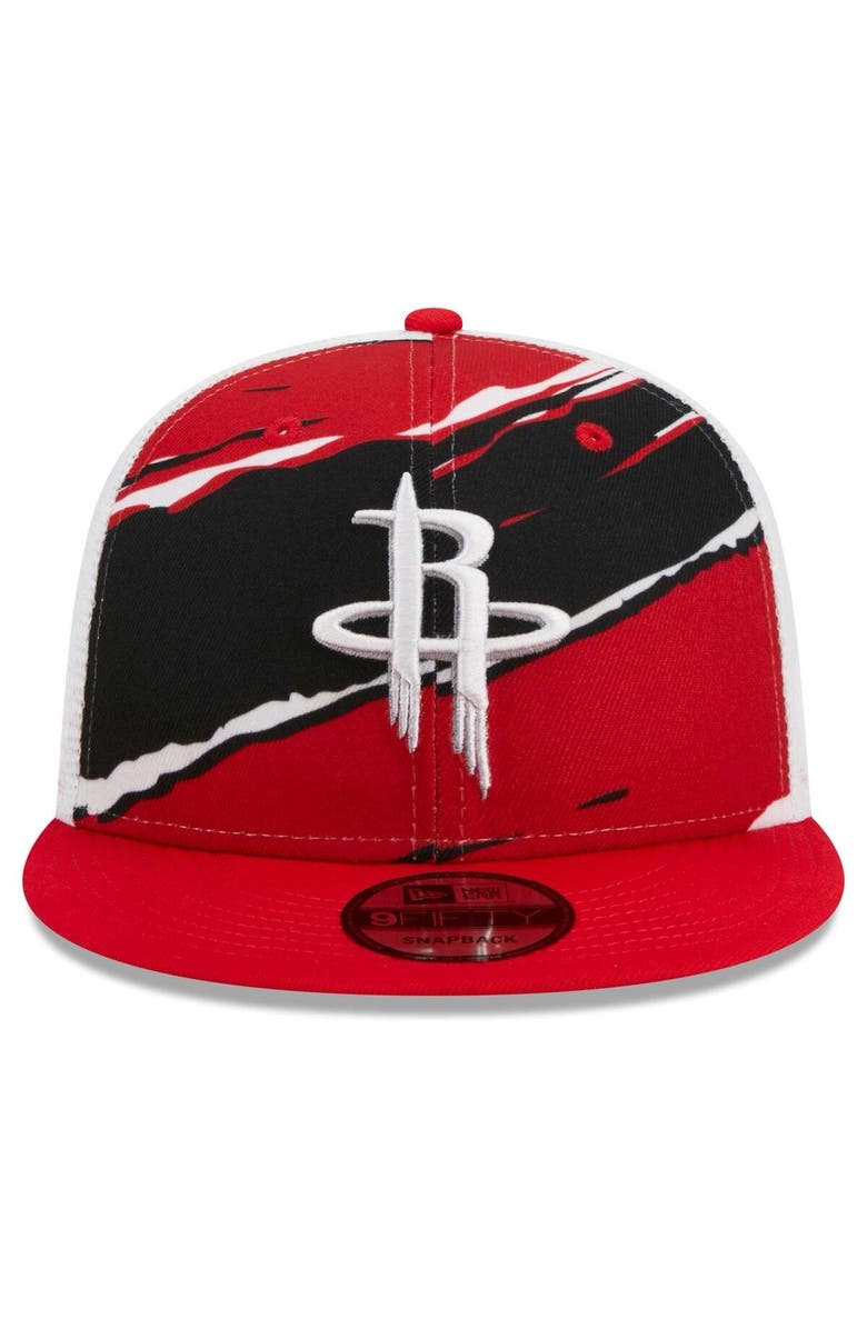 New Era Men's New Era Red/White Houston Rockets Tear Trucker 9FIFTY Adjustable Hat, Alternate, color,
