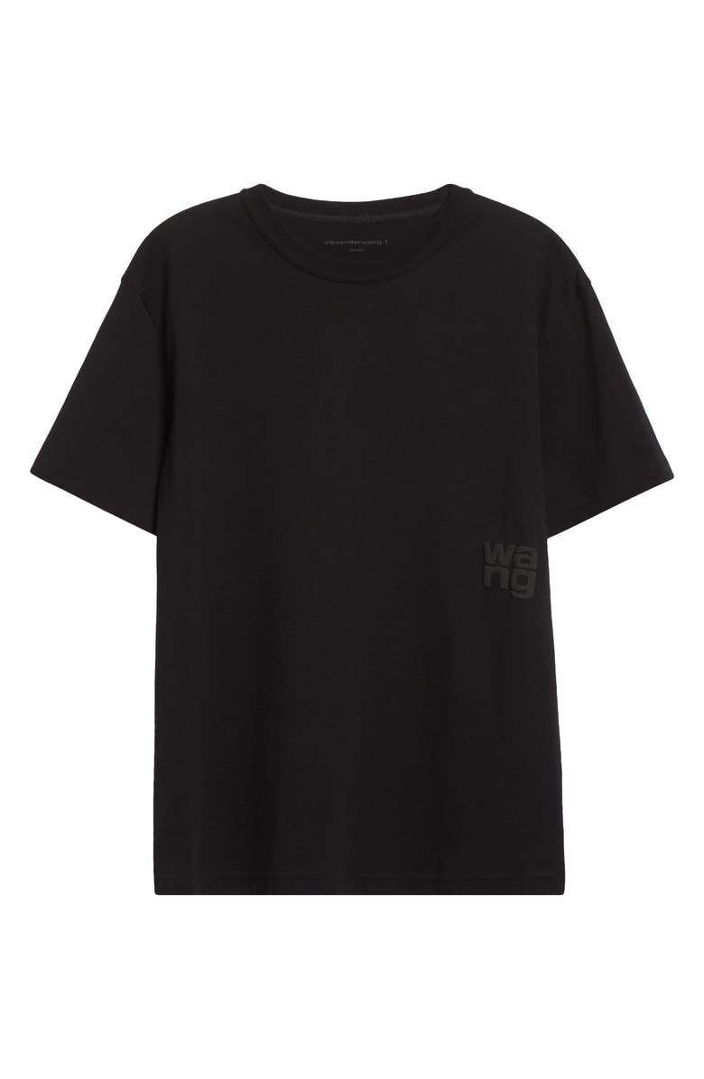 Alexander Wang Puff Logo Cotton Jersey T-Shirt, Alternate, color, Black