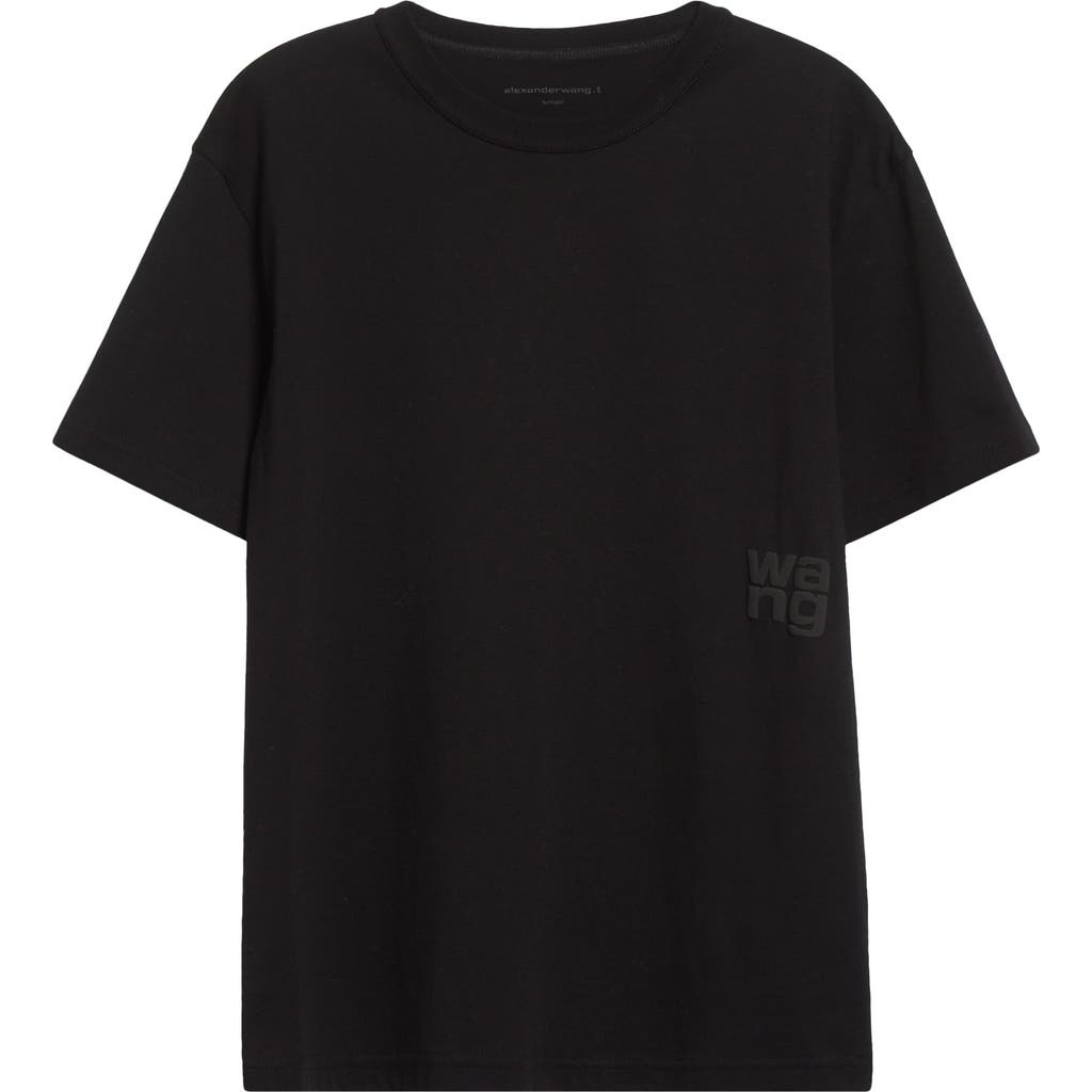 Alexander Wang Puff Logo Cotton Jersey T-shirt In Black