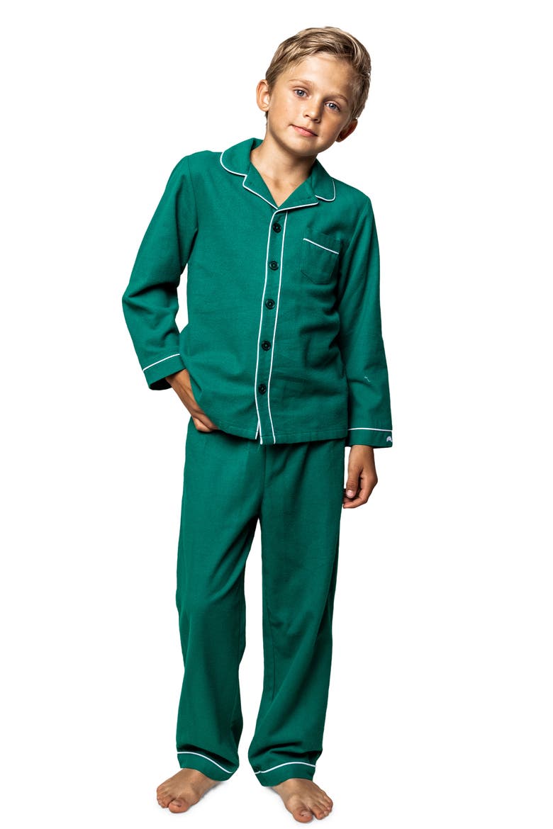 Kids' Flannel Two-Piece Pajamas, Alternate, color, GREEN
