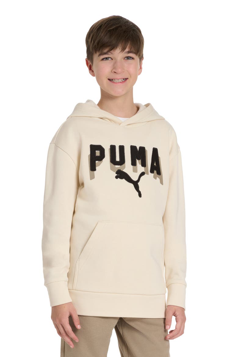 Kids' Class Pack Logo Appliqué Fleece Pullover Hoodie, Alternate, color, TAN COMBO