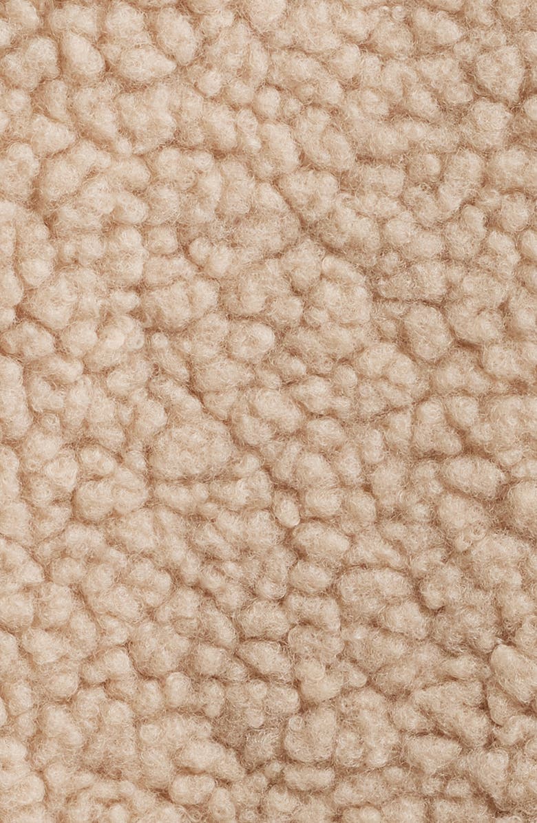 Lucky Brand Patch Pocket Faux Fur Crop Jacket, Alternate, color, Oatmeal