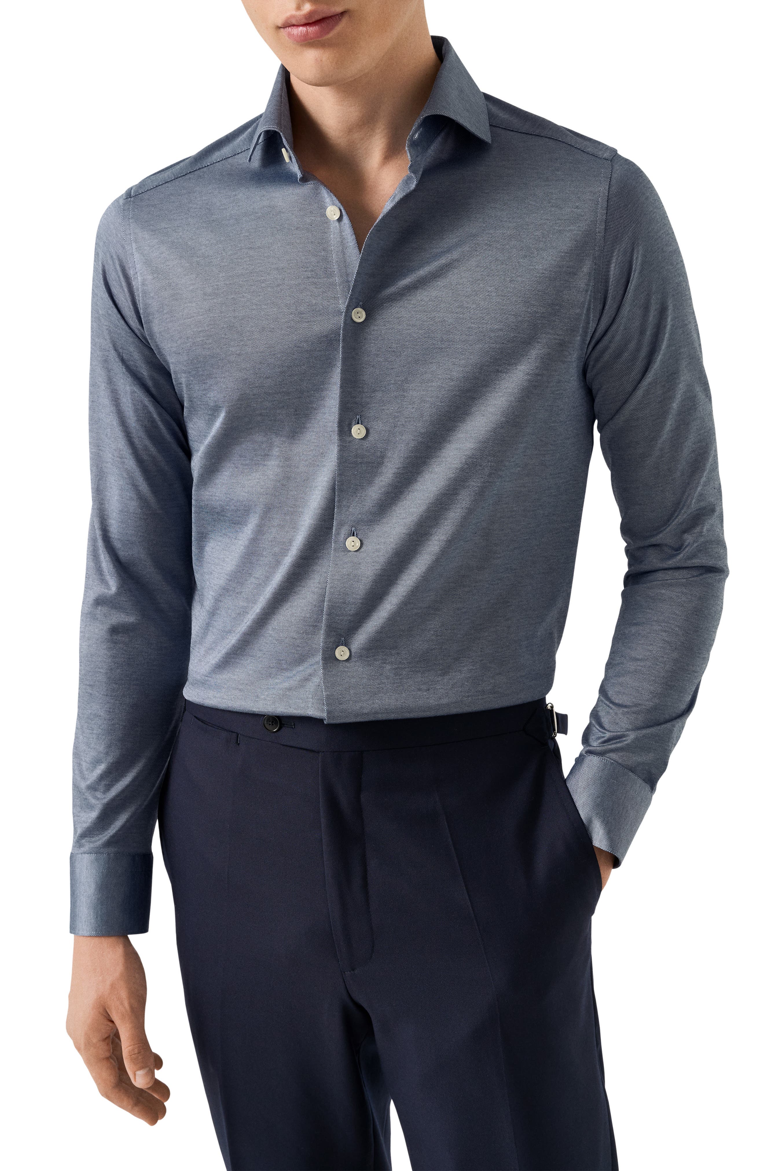 Eton Contemporary Fit Filo Di Scozia Knit Shirt