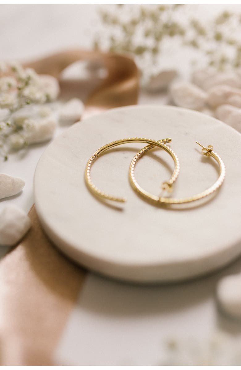 Untamed Petals Everyday Glam Hoops, Alternate, color, Gold